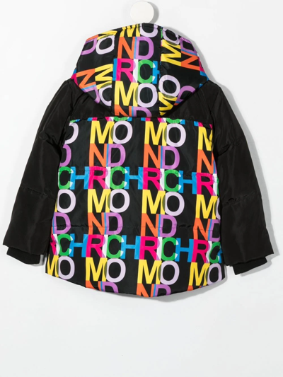 Shop John Richmond Junior Multicolour-print Padded-jacket In Black