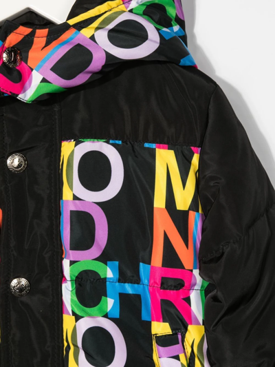 Shop John Richmond Junior Multicolour-print Padded-jacket In Black