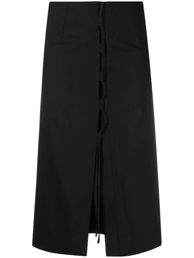 Shop Frenken Slash-front Cut-out Midi Dress In Black