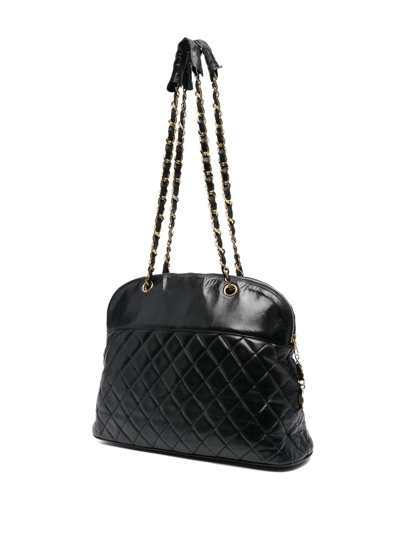 Pre-owned Chanel 1989-1991 Quilted Shoulder Bag In Black