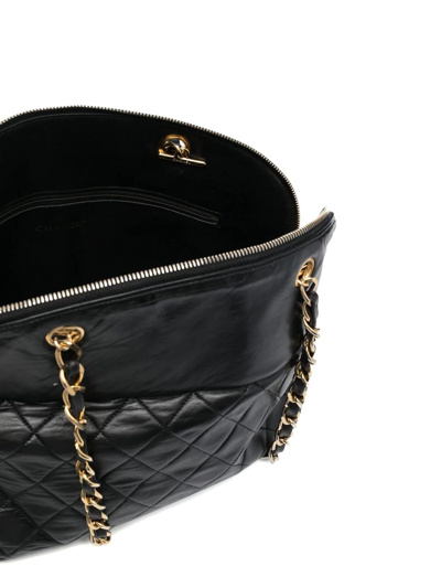 Pre-owned Chanel 1989-1991 Quilted Shoulder Bag In Black