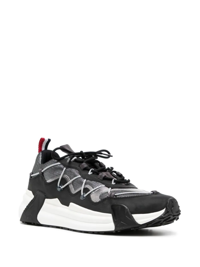 Moncler Black Compassor Low-top Sneakers In Black