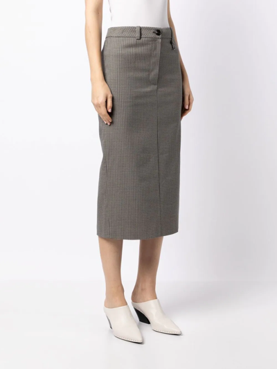Shop Low Classic Checked Pencil Skirt In Multicolour