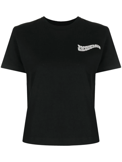 Shop Jacquemus Logo-prinetd T-shirt In Black