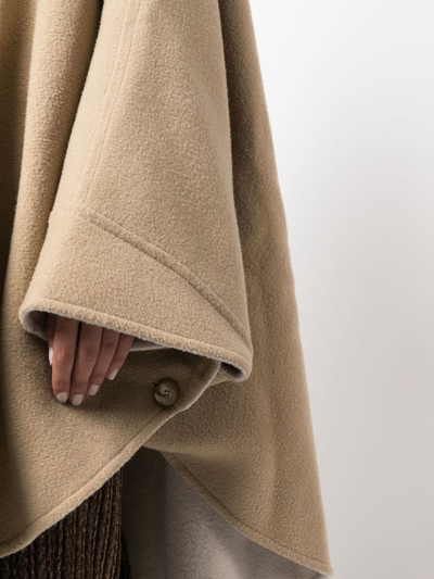 Pre-owned A.n.g.e.l.o. Vintage Cult 1970s Reversible Cape Coat In Neutrals