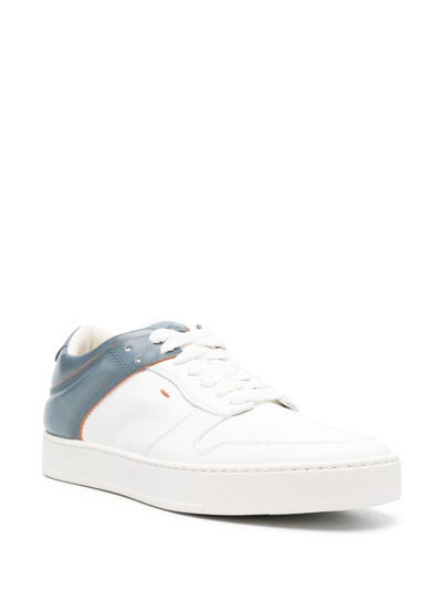 Santoni Colour-blocked Low-top Sneakers In White