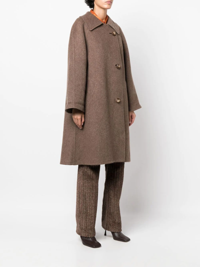 Pre-owned A.n.g.e.l.o. Vintage Cult 1970s Single-breasted Wool Coat In Brown