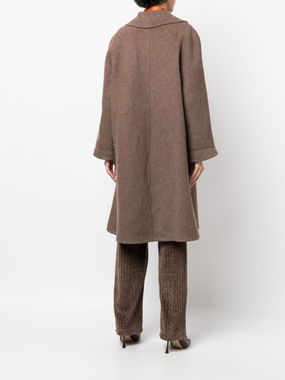 Pre-owned A.n.g.e.l.o. Vintage Cult 1970s Single-breasted Wool Coat In Brown