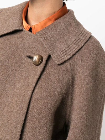 Pre-owned A.n.g.e.l.o. Vintage Cult 1970s Single-breasted Wool Coat In Brown