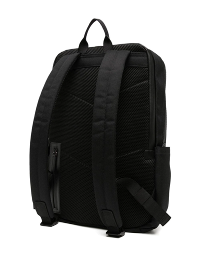 Agnès B. Logo-print Zip-up Backpack In Black