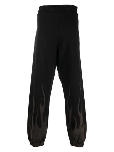 Shop Vision Of Super Flame-print Track Pants In Black