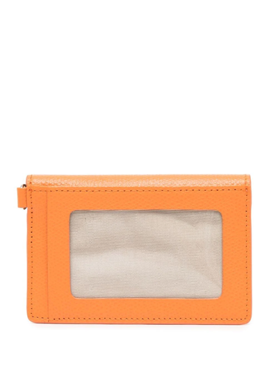 Shop Agnès B. Grained-effect Foldover Wallet In Orange