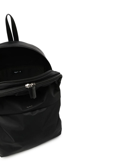 Agnès B. Logo-plaque Backpack In Black