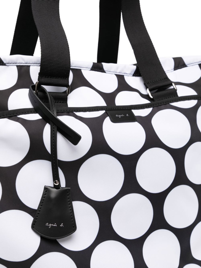 Shop Agnès B. Graphic-print Shoulder Bag In Black