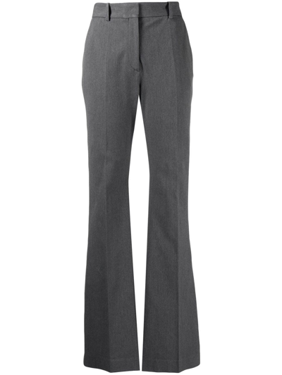 Shop Joseph High-waisted Flared Trousers In Gray