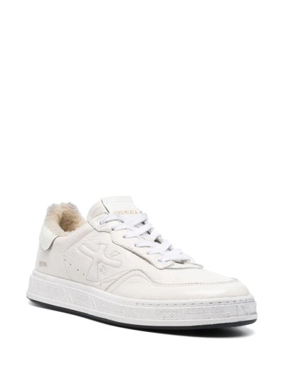 Shop Premiata Quinn Low-top Lace-up Sneakers In White