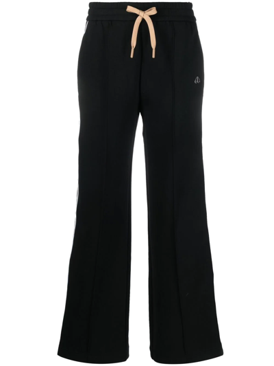 Shop Moose Knuckles Drawstring Straight-leg Trousers In Black