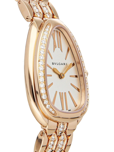 Pre-owned Bvlgari  Serpenti Sedutorri 33mm In White