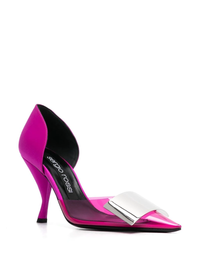 Shop Sergio Rossi Buckle-detail 95mm Pumps In Pink