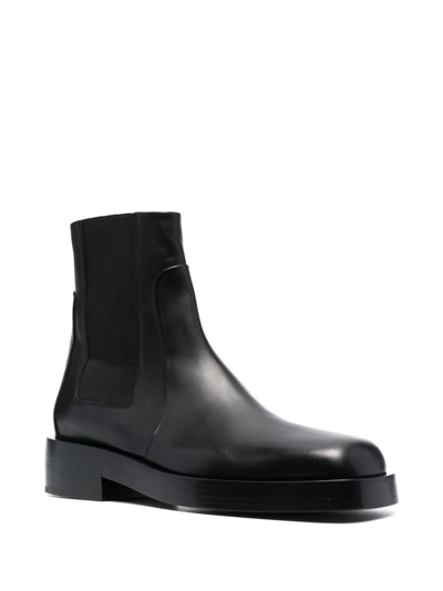 Jil Sander Ankle Boots In Black Leather In Black