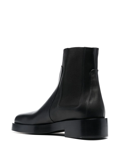 Shop Jil Sander Leather Chelsea Boots In Black