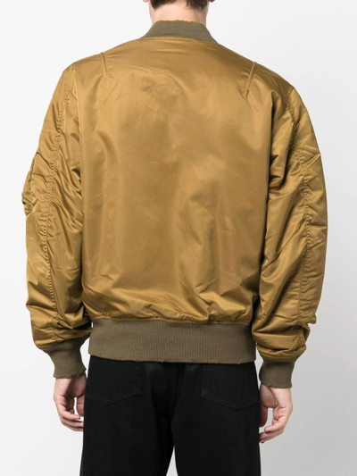 Diesel Logo-patch Zip-front Jacket In Green