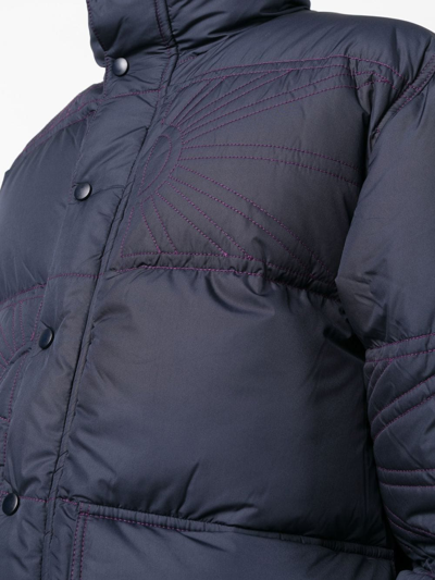 Paccbet Embroidered-logo Puffer Jacket In Blue