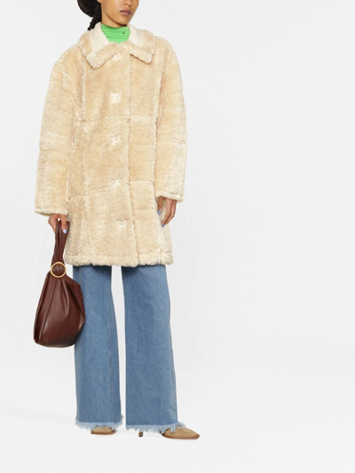 Shop Stand Studio Samira Faux-shearling Coat In Neutrals