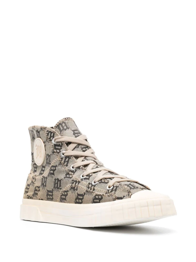 Shop Misbhv Monogram High-top Sneakers In Neutrals