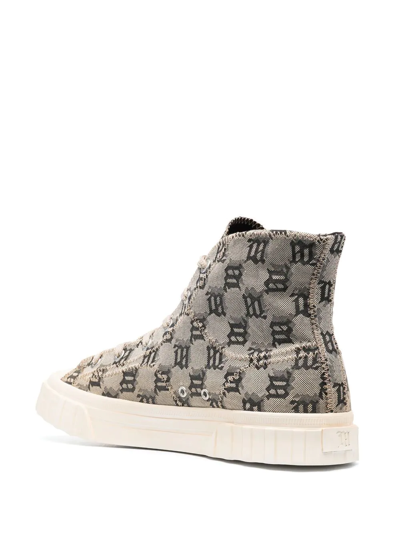 Shop Misbhv Monogram High-top Sneakers In Neutrals