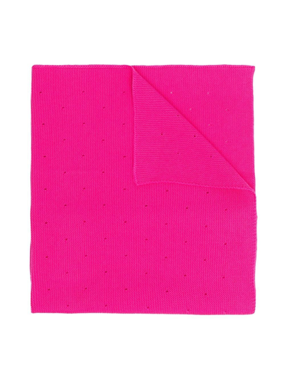 Shop Little Bear Virgin Wool Blanket In Pink
