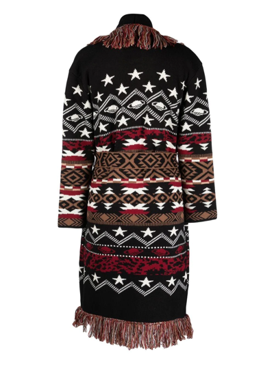 Shop Scotch & Soda Knitted Fringed Cardigan In Black