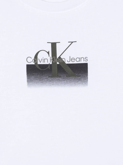 Shop Calvin Klein Logo-print Cotton T-shirt In White