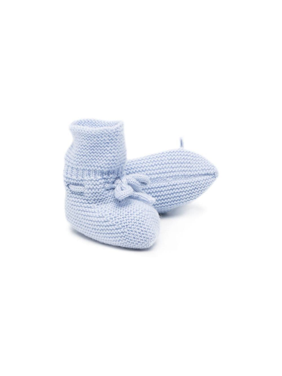 Shop Paz Rodriguez Wool-knit Booties In Blue