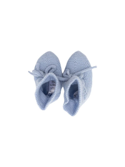 Shop Paz Rodriguez Wool-knit Booties In Blue