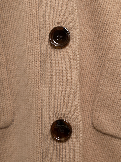 Shop Allude Wool And Cashmere Cardigan In Brown