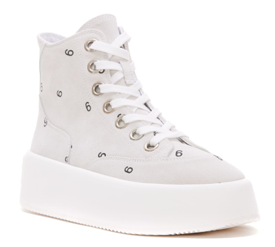 Shop Mm6 Maison Margiela Logo High Top Sneakers In White