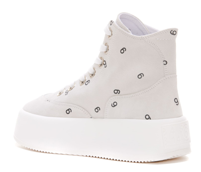 Shop Mm6 Maison Margiela Logo High Top Sneakers In White