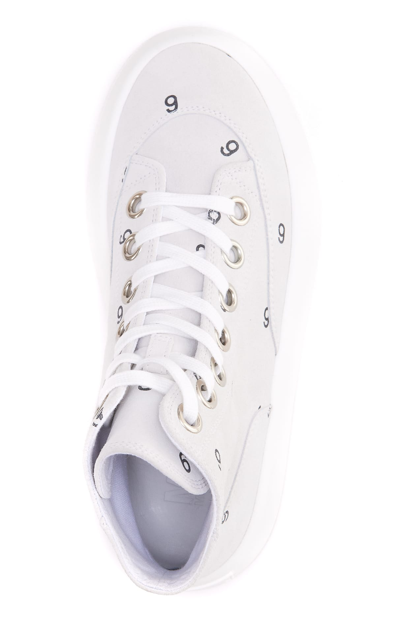 Shop Mm6 Maison Margiela Logo High Top Sneakers In White