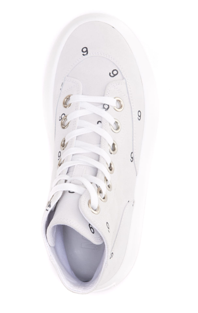 Mm6 Maison Margiela Logo Lace Up Casual Sports Shoes In White