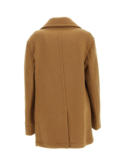 Shop Marni Double-breasted Coat In Terra