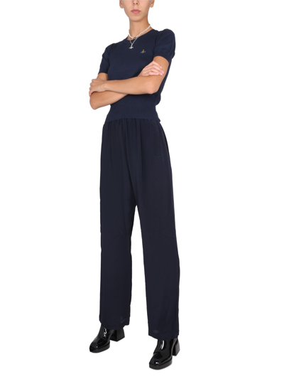 Shop Vivienne Westwood Kung Fu Pants In Blu