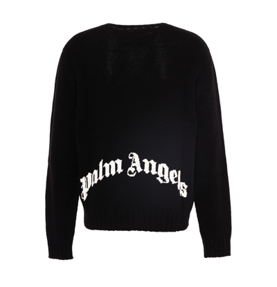 Shop Palm Angels Sweater With Back Logo In Black