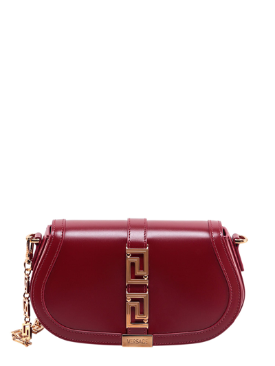 Shop Versace Greca Goddess Shoulder Bag In Red