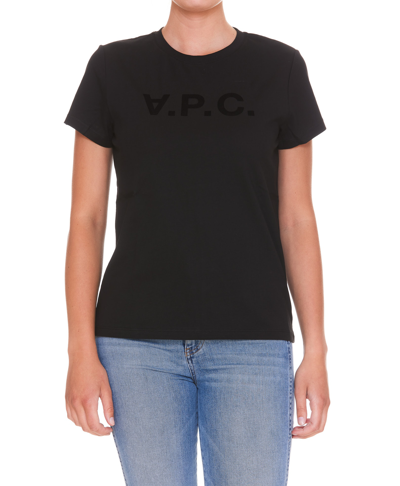 Shop Apc Logo T-shirt In Black