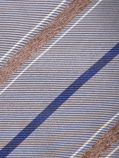 Shop Brunello Cucinelli Blue Striped Tie In Grey