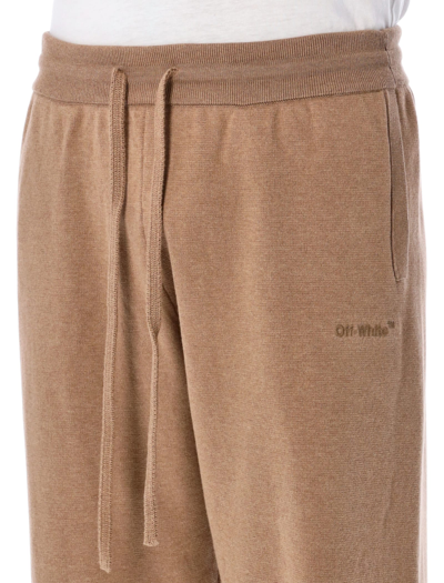 Shop Off-white For All Knit Cotton Pant In Camel