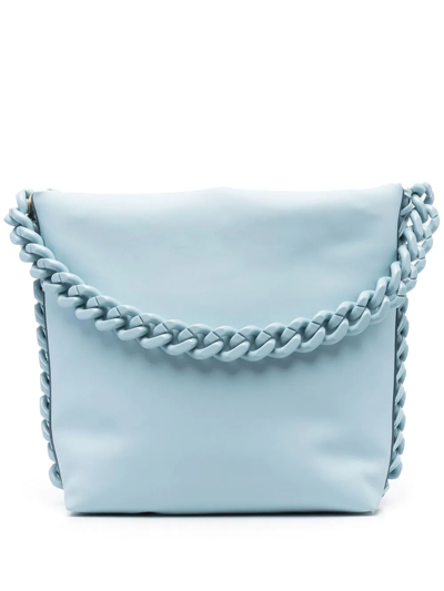 Shop Stella Mccartney Falabella Padded Shoulder Bag In Blue