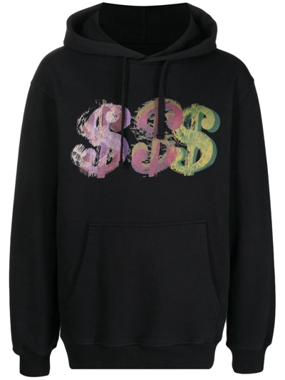 Shop Maharishi Graphic-print Drawstring Hoodie In Black