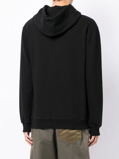 Shop Maharishi Graphic-print Drawstring Hoodie In Black